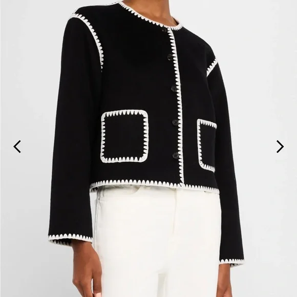Rails Melanie Black Whipstitch Wool Jacket